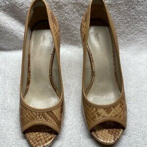 Faux snakeskin Peep Toe Espadrille Wedges